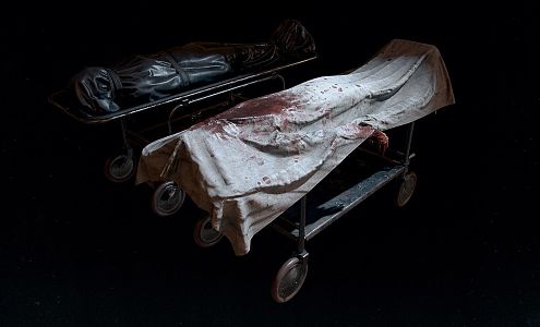 Body bag body in morgue 3d model