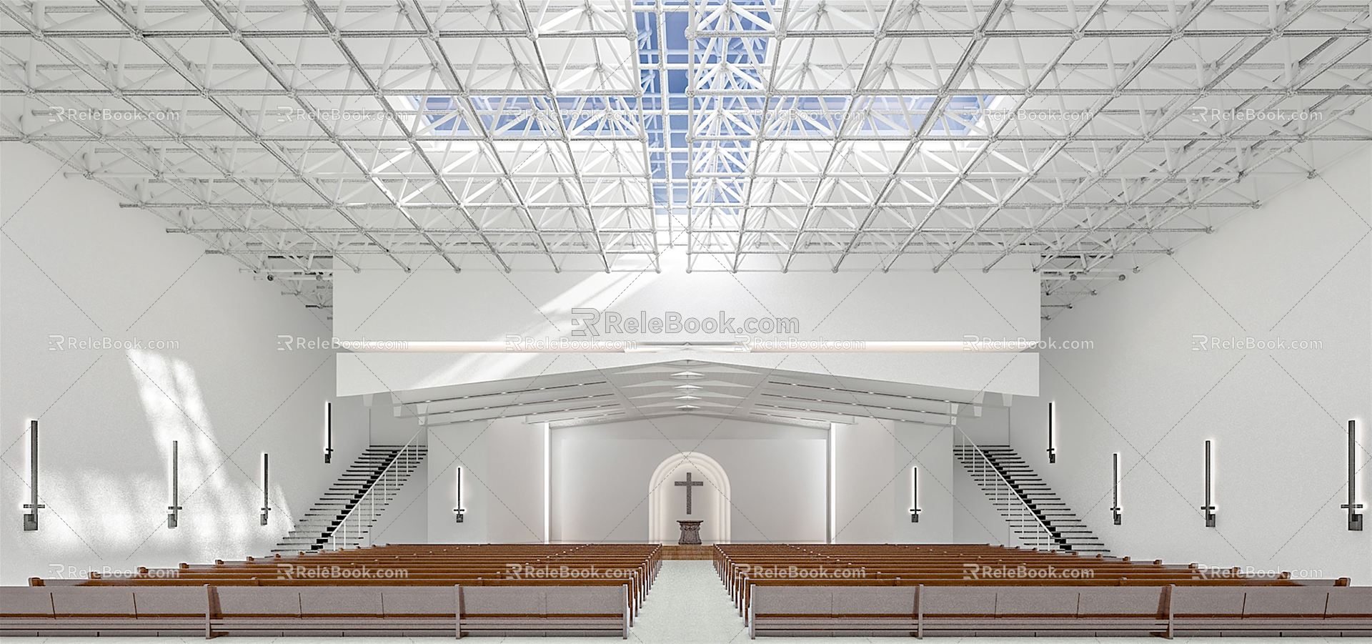 Modern Church Simple 3d model