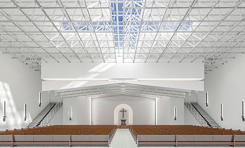 Modern Church Simple 3d model