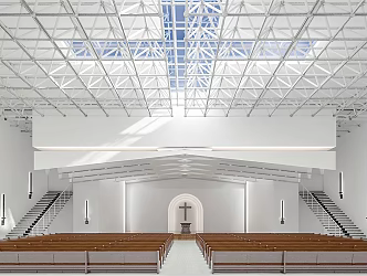Modern Church Simple 3d model