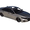 Silver Sporty Sedan With Streamlined Body Black Wheels And Sunroof