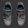 Gray High Top Casual Sneakers With Laces And Worn Soles For Everyday Wear
