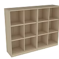Modern Light Wood Bookcase With Four White Lockable Doors And Storage 3d model