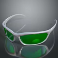 Stylish White Frame Sunglasses With Green Reflective Lenses For Modern Fashion Look