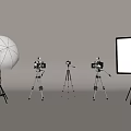 Professional Photography Studio Equipment With White Softbox Cameras Tripods And Reflector