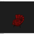 Vibrant Orange Petal Shaped Single Chair With Metal Legs Modern Design