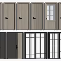 Modern Hinged Doors with Various Designs Glass Panels and Wooden Frames