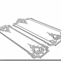 White Decorative Components With Intricate Patterns And Frame Structure Design