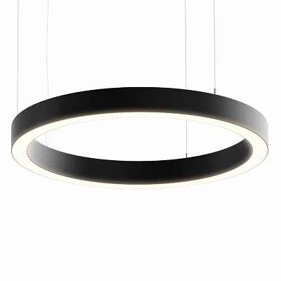 Stylish Modern Circular Black And White Illuminated Pendant Light For Home Interiors 3d model