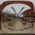 Modern Supermarket Department Store Interior With Shelves Full Of Products And Display Layout