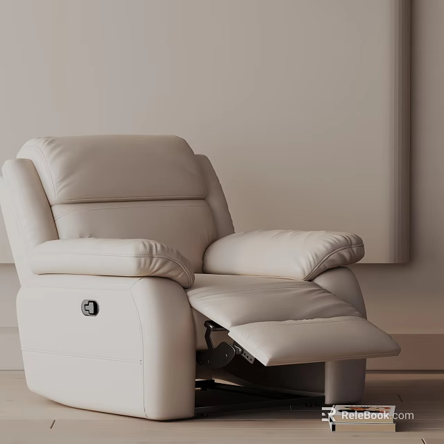Modern Leather Massage Chair with Reclining Backrest Adjustable Footrest and Comfortable Design 3d model 