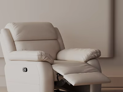 Modern Leather Massage Chair with Reclining Backrest Adjustable Footrest and Comfortable Design 3d model
