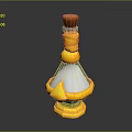 Fantasy Style Bottle With Yellow Wrapped Band Silver Body And Cork Stopper