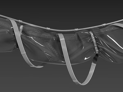 Silver Metallic Flexible Hose With Reinforced Straps And Smooth Surface Structure 3d model