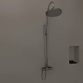 Modern Chrome Shower Head With Wall Mounted Fixture And Sleek Design 3d model