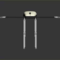 Futuristic Sci Fi Game Movie Character With White Body Black Extended Rods And Transparent Hanging Structures