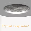 Modern Circular Ceiling Design With Moon Surface Pattern And LED Strip Lights 3d model