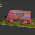 minibus minivan driverless bus school bus van box car 3d model