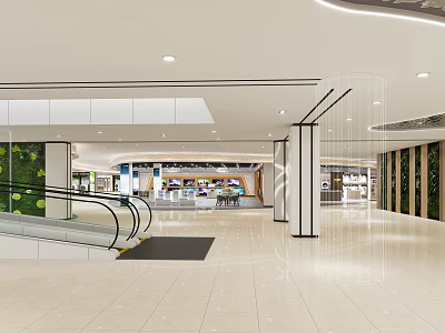 Modern mall escalator 3d model