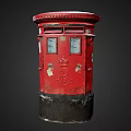 Vintage Red Post Box Public Facility With Dome Top And Royal Crest Design