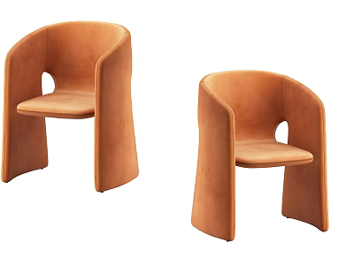 Two Orange Inflatable Armchairs Modern Comfortable Seating For Home Decor Use 3d model