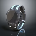 Modern Watch With Metal Strap Black Dial And Shiny Surface Design 3d model