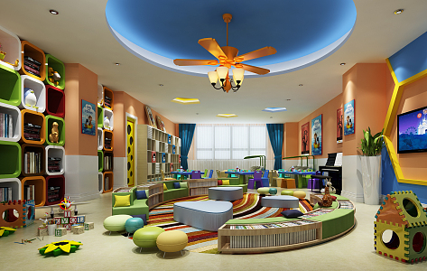 Modern Kindergarten Classroom 3d model