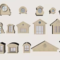Tiger Window Component Top Shape Triangle Top Dome 3d model