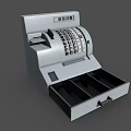 Classic Commercial Cash Register With Keyboard And Drawer For Business Use