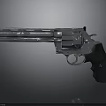 Classic Silver Revolver With Metallic Surface And Black Grip Design