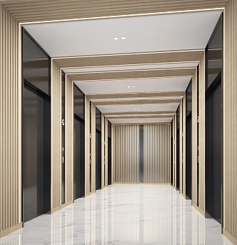 modern elevator hall 3d model