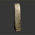 Ancient Stone Stele With Intricate Carvings And Historical Relief Patterns