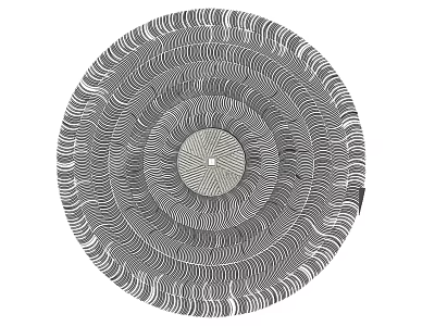 Circular Garden Decor With Concentric Wave Patterns And Black White Design 3d model