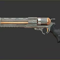 Futuristic Revolver Weapon With Metallic Barrel Vents Black Grip And Sturdy Design