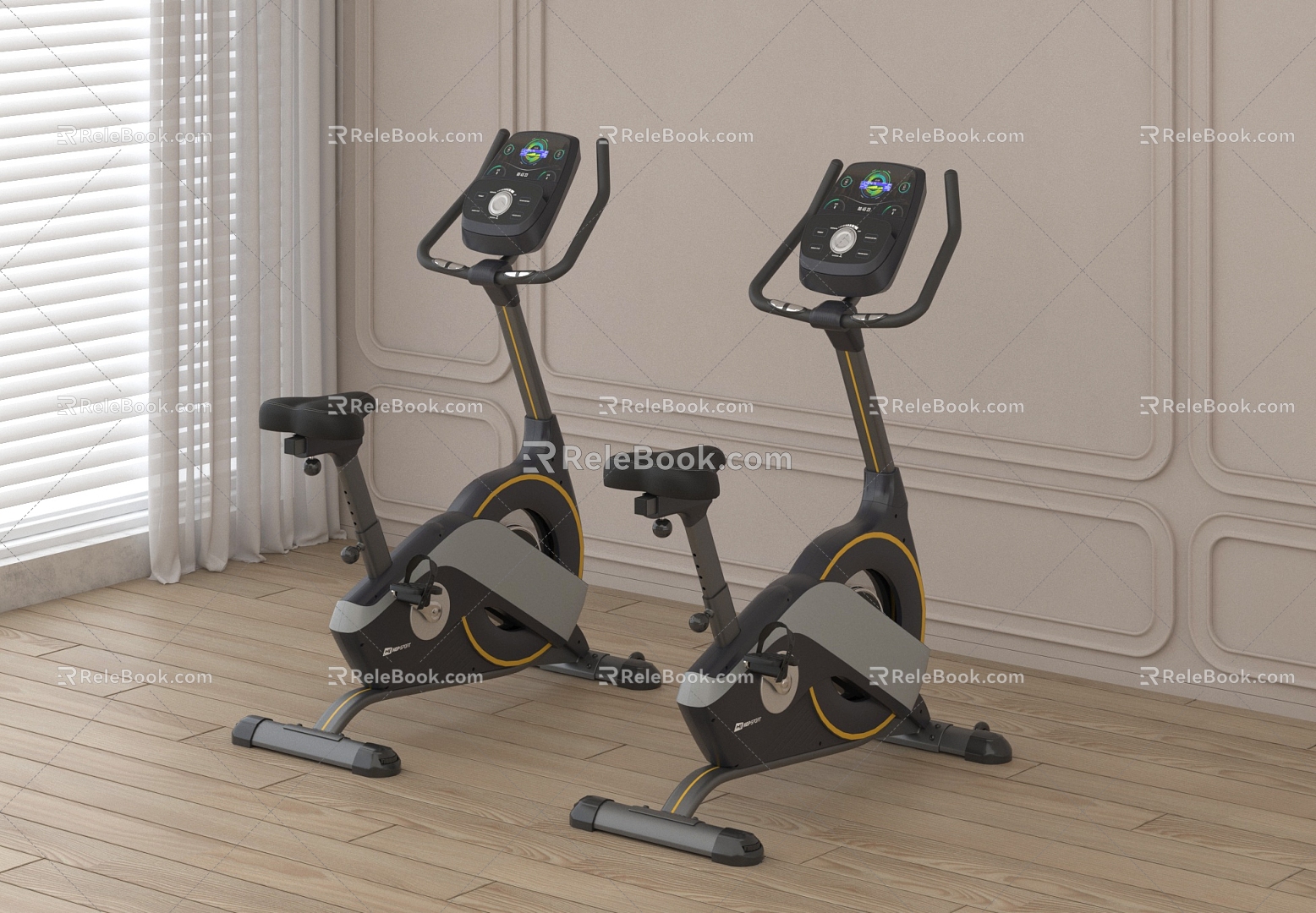 Modern Treadmill Fitness Equipment Sports Equipment 3d model