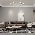 Modern Living Dining Area Interior With Wooden Walls TV Black Chair Coffee Table And Chandelier