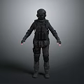 Tactical Black Military Combat Gear With Full Body Uniform Helmet And Goggles