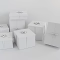 Festive Decorative Ornament Set with Colorful Gift Boxes Ribbons and Christmas Tree Patterns