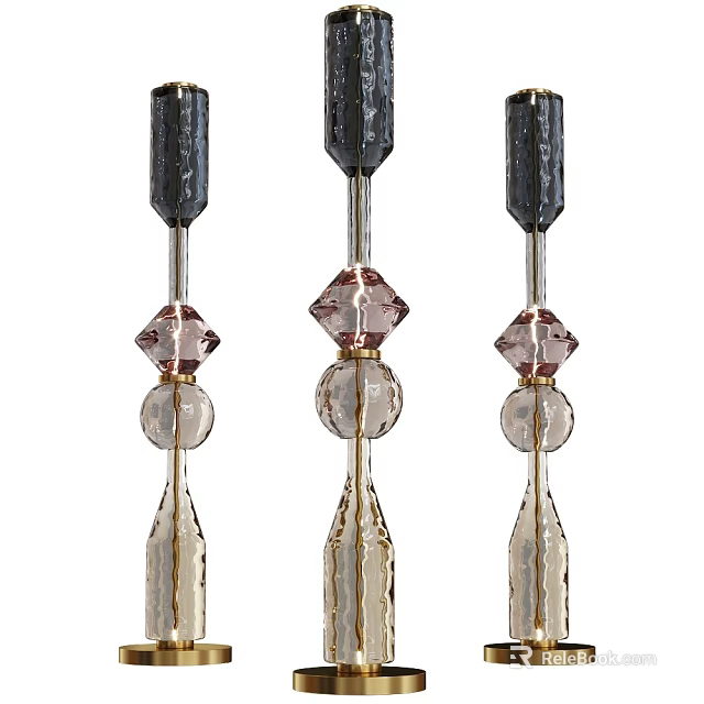 Elegant Floor Lamps With Crystal Decorations 3d model