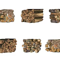 Natural Stacked Firewood Logs With Various Sizes And Rustic Textures
