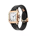 Luxury Rose Gold Square Dial Watch With Black Crocodile Leather Strap And Roman Numerals