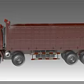 Red Heavy Duty Truck with Open Cargo Bed for Commercial Transport Use