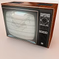 Vintage Wooden Cased Television Set With Knobs 3d model