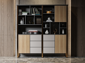 Modern bookcase bookshelf high cabinet 3d model