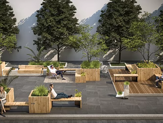 Modern Outdoor Chair Leisure Landscape Space Landscape Seat 3d model
