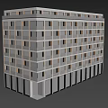 Modern Residential Building with Glass Windows Balconies and Contemporary Facade Design