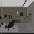 Modern Clothing Store Interior Design With Open Layout Sofa Chairs And Clothing Racks