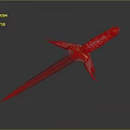 Ornate Sword With Blue Hilt Golden Decoration And Wing Shaped Guard