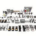 Diverse Sports Equipment With Dumbbells Treadmills Weight Benches And Training Gear