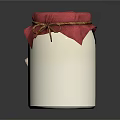 Orange And White Glass Jars With Cloth Covers And String Ties For Household Use